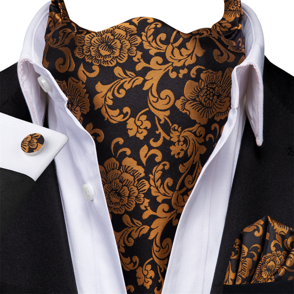 GentCrest Black Floral Ascot - Image 1