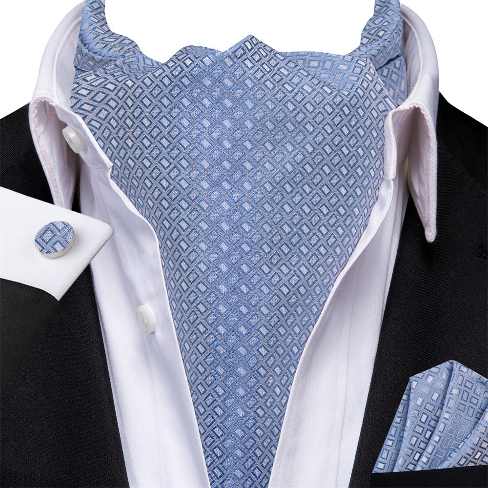 GentCrest Blue Plaid Ascot - Image 1