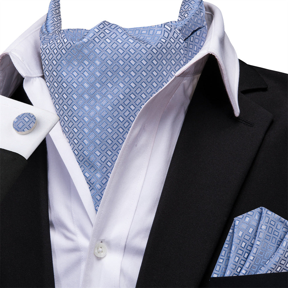GentCrest Blue Plaid Ascot - Image 2
