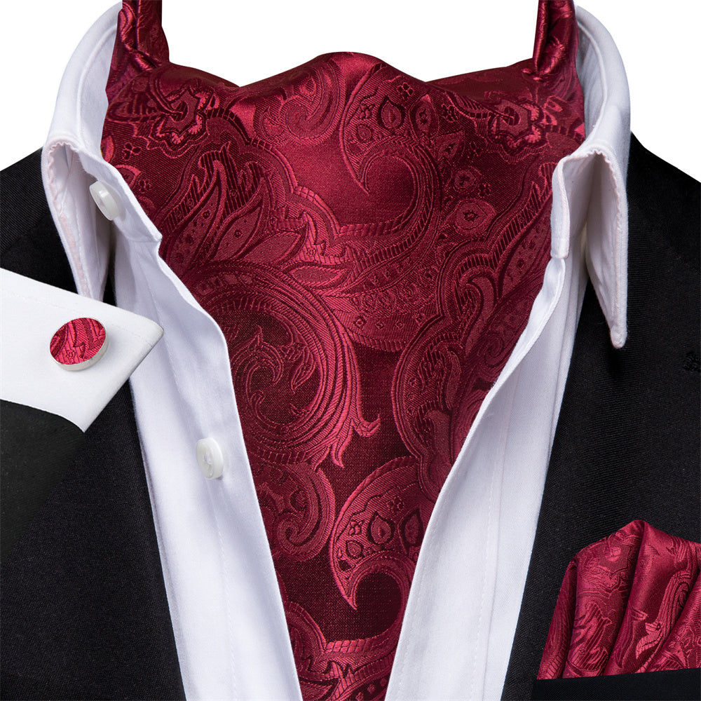GentCrest Red Paisley Ascot - Image 1