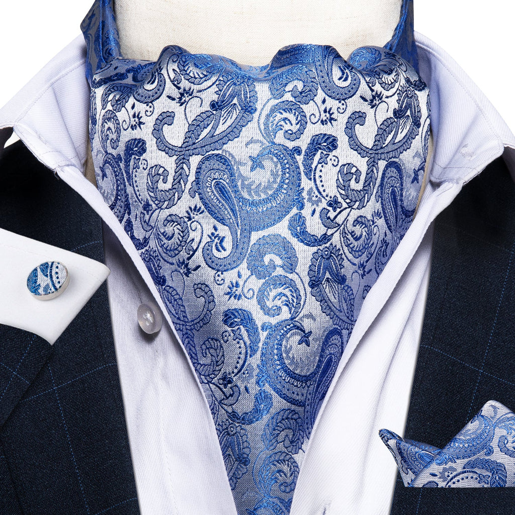 GentCrest Blue Paisley Ascot - Image 2