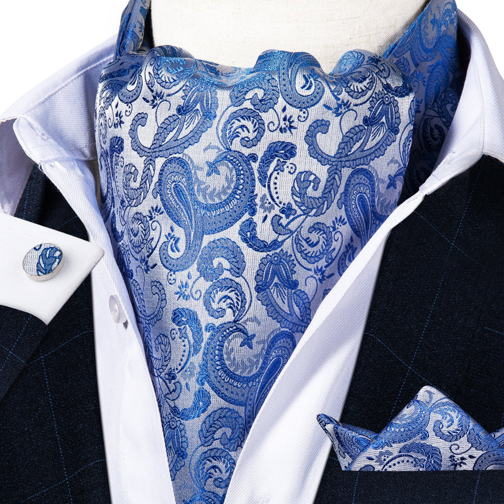 GentCrest Blue Paisley Ascot - Image 1