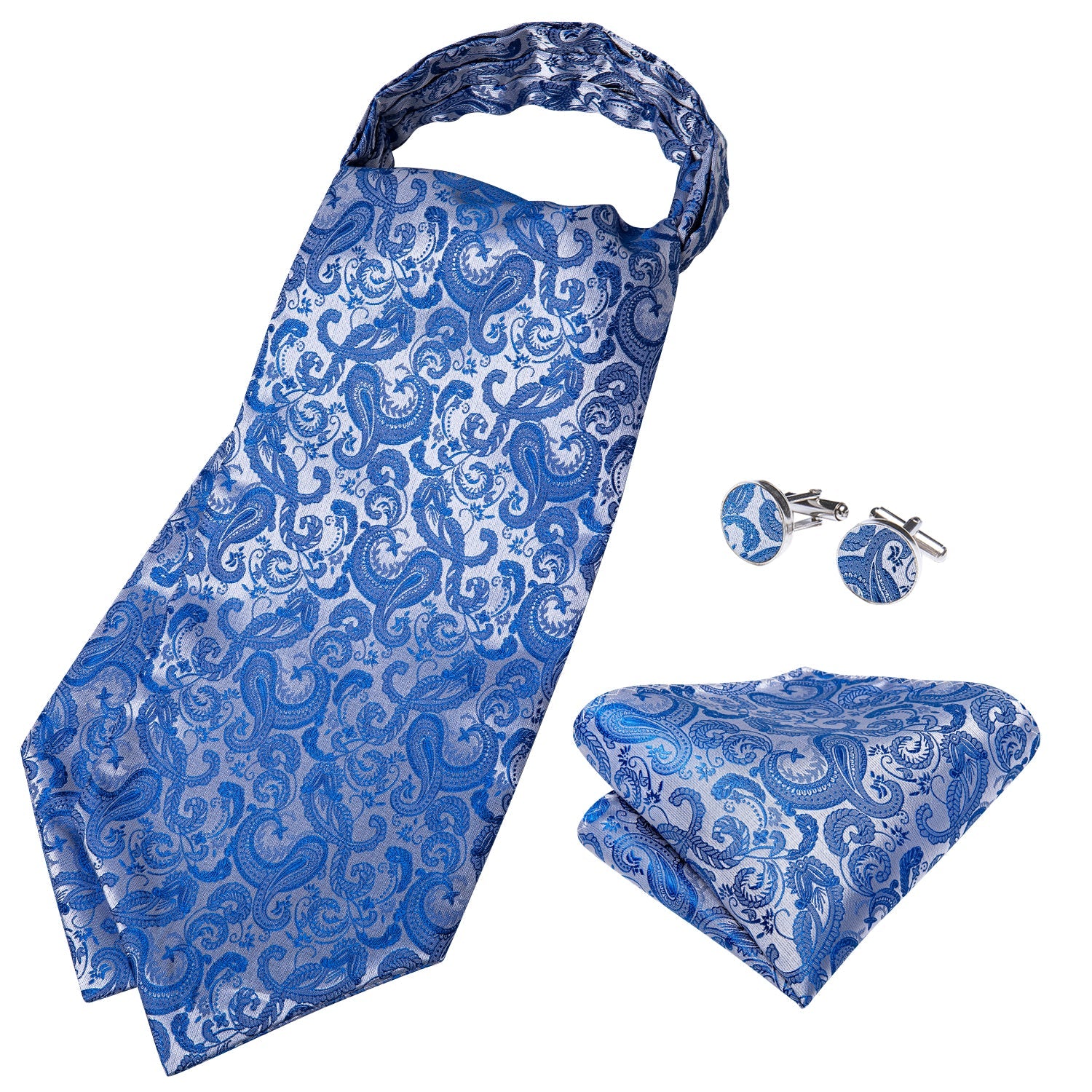 GentCrest Blue Paisley Ascot - Image 3
