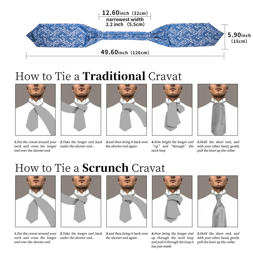 GentCrest Blue Paisley Ascot - Image 6