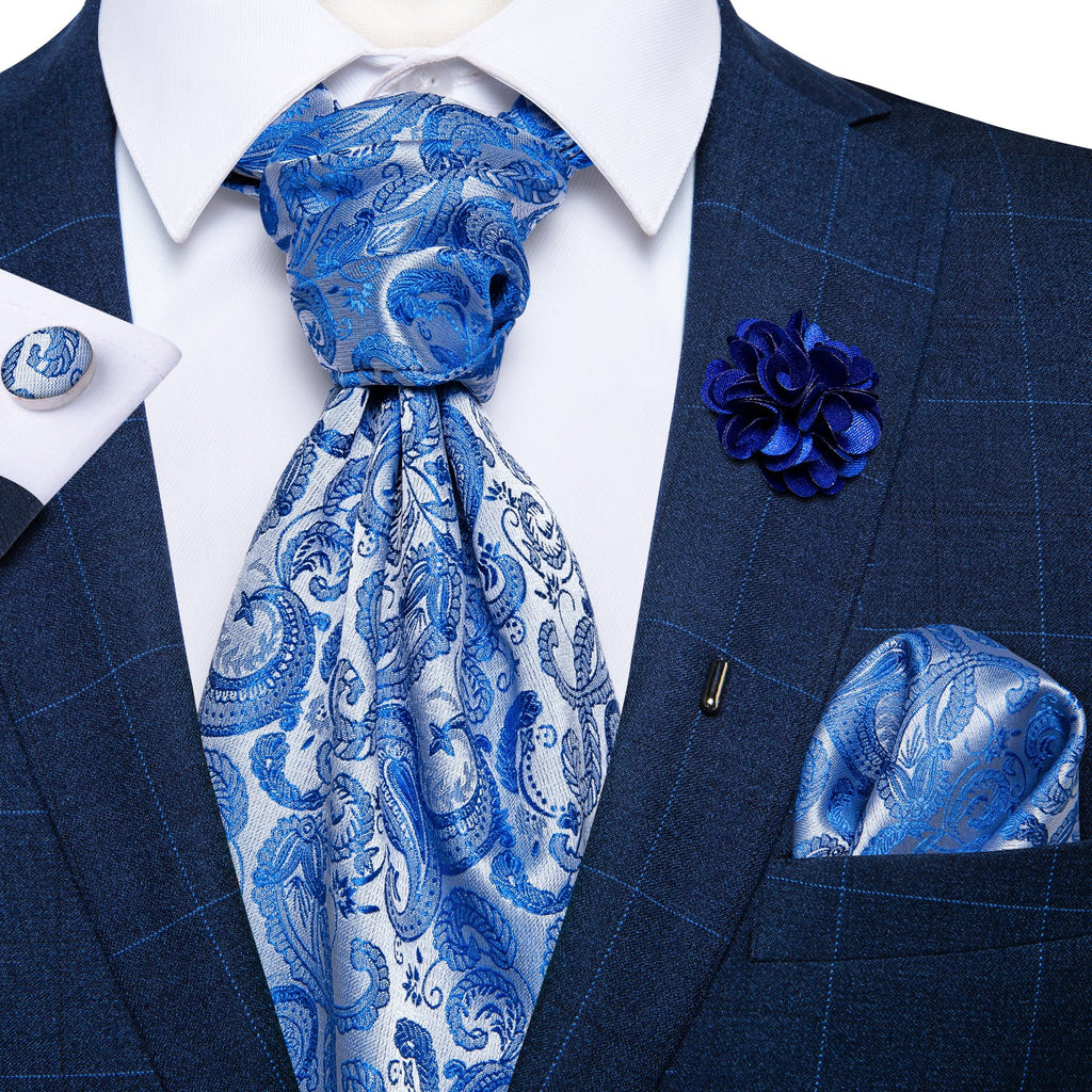 GentCrest Blue Paisley Ascot - Image 3
