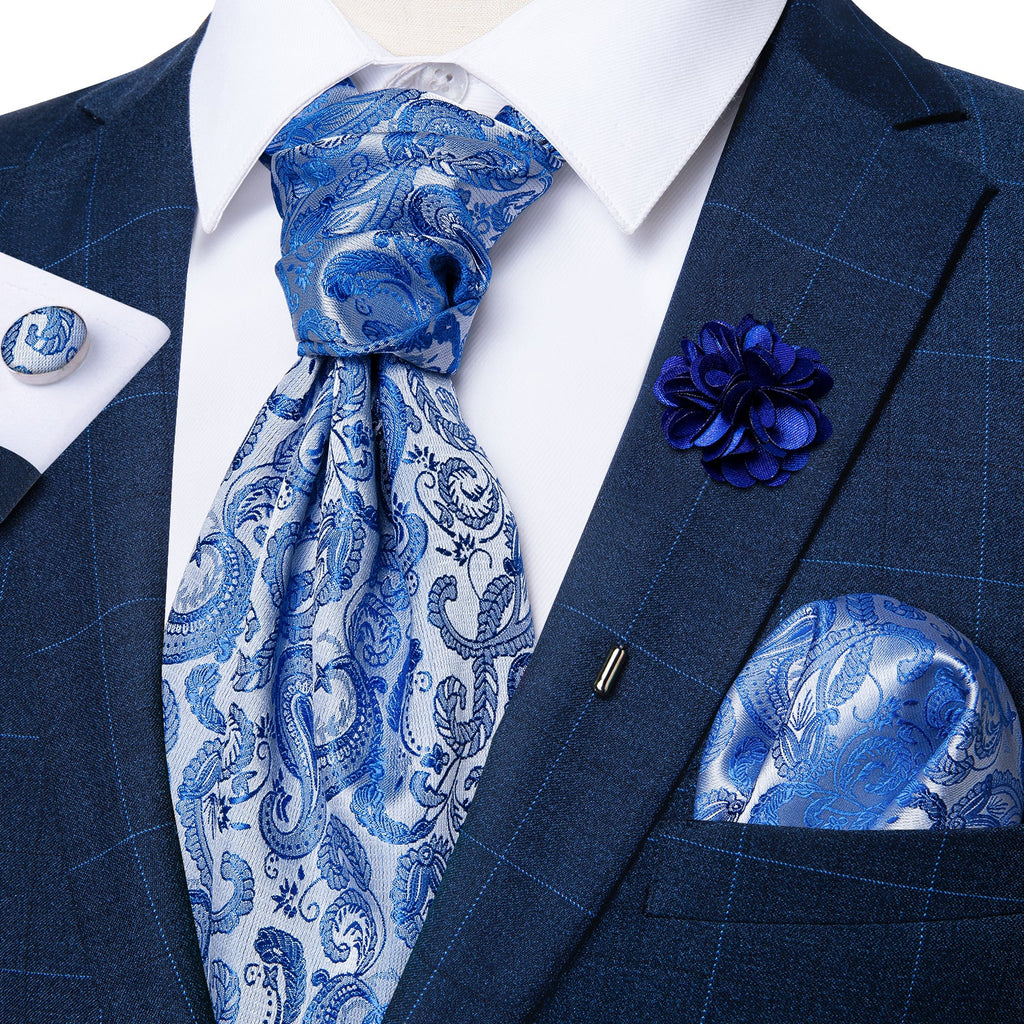 GentCrest Blue Paisley Ascot - Image 4