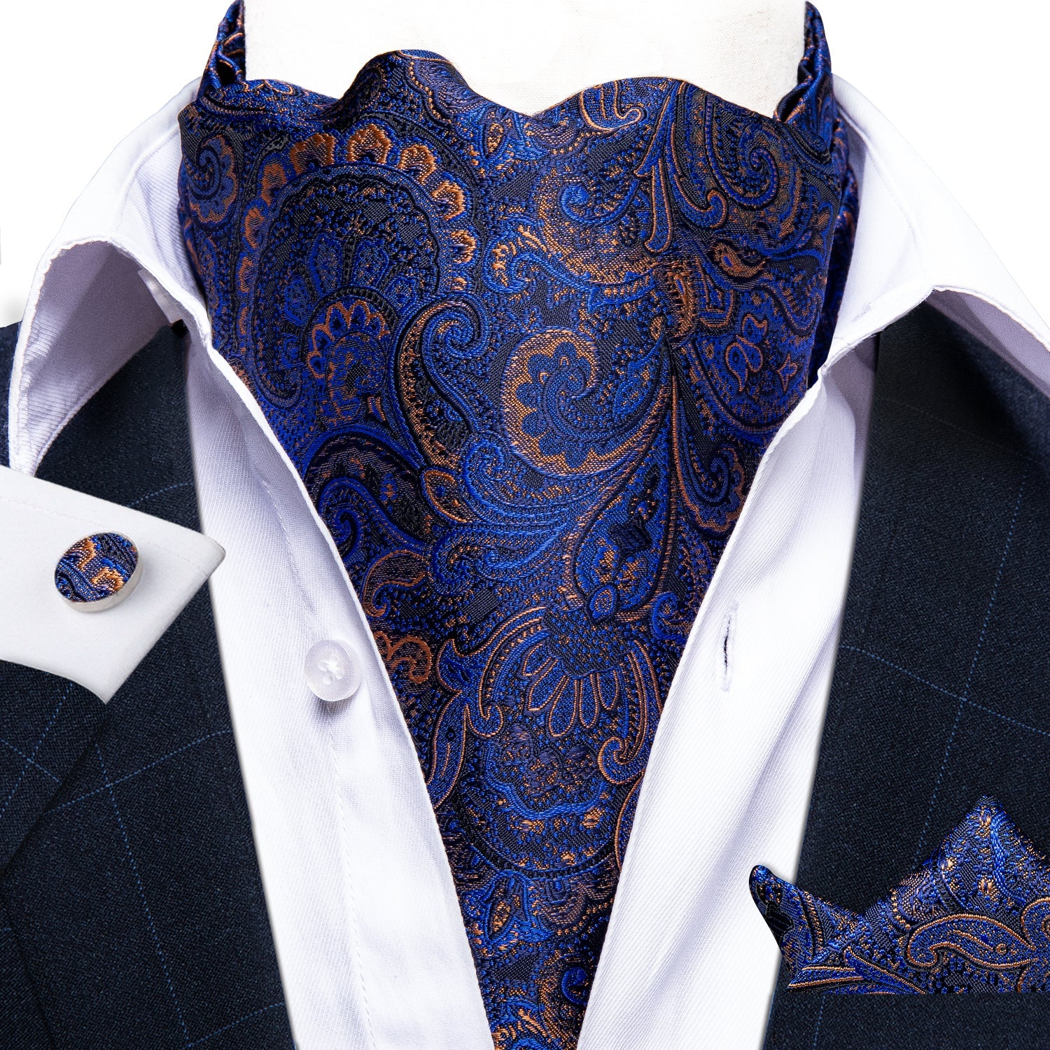 GentCrest Blue Paisley Ascot - Image 2