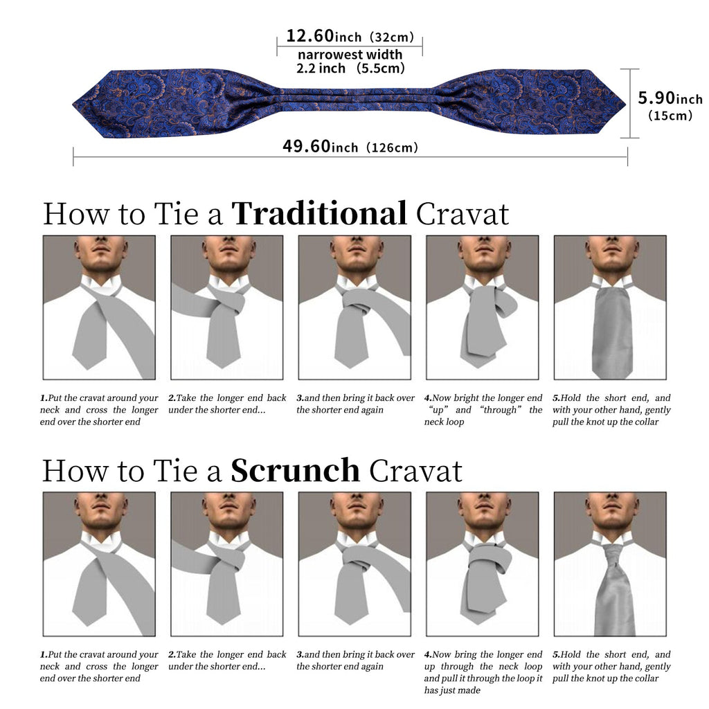 GentCrest Blue Paisley Ascot - Image 6