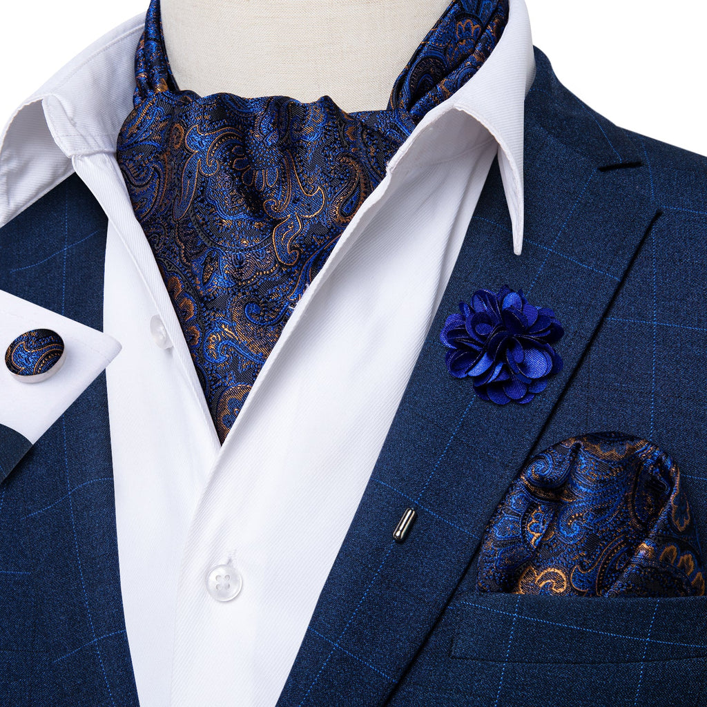 GentCrest Blue Paisley Ascot - Image 3