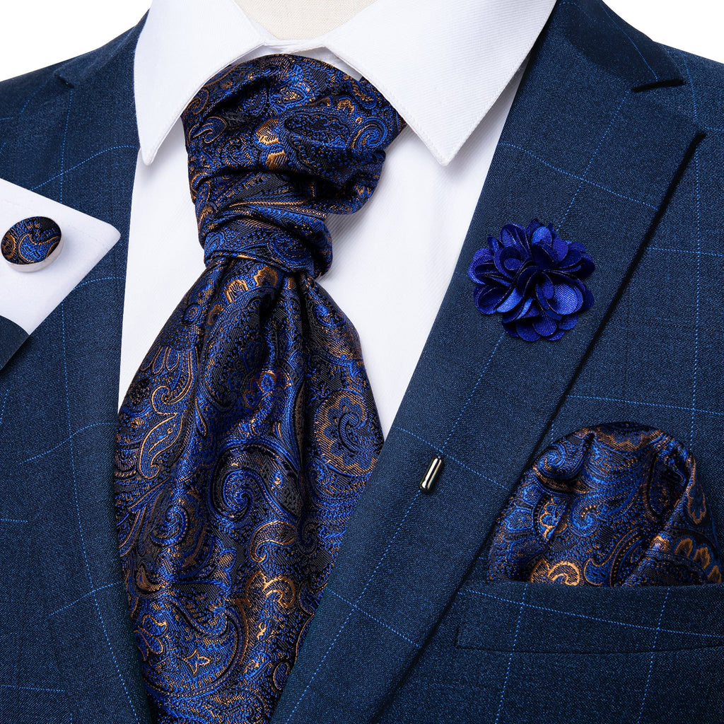 GentCrest Blue Paisley Ascot - Image 4