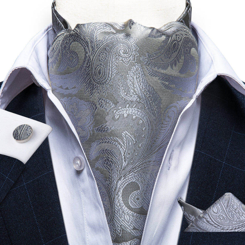 GentCrest Grey Paisley Ascot - Image 3
