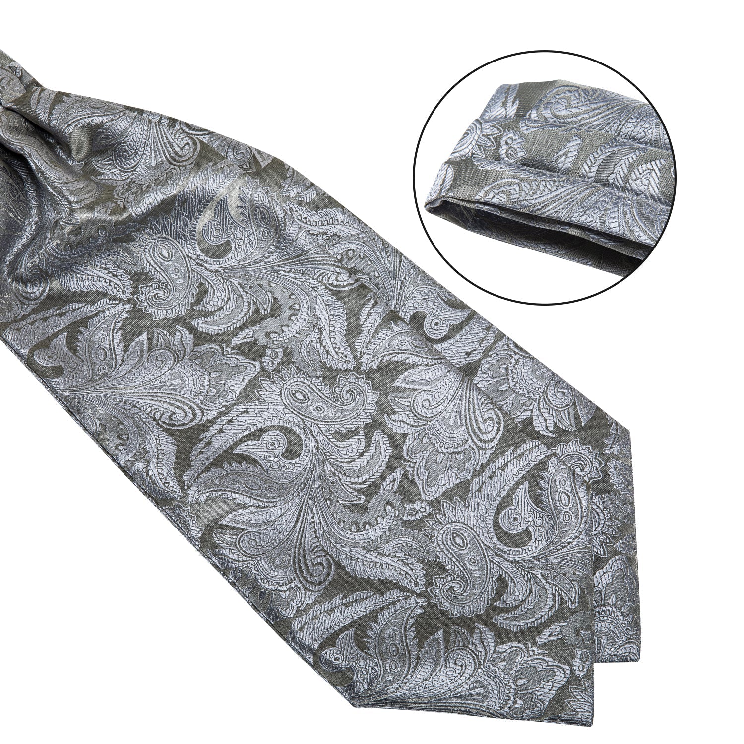 GentCrest Grey Paisley Ascot - Image 4