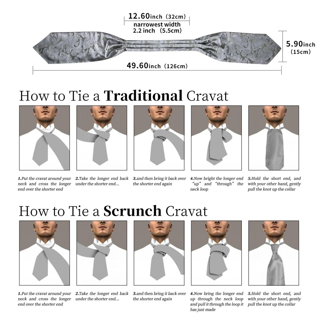 GentCrest Grey Paisley Ascot - Image 6