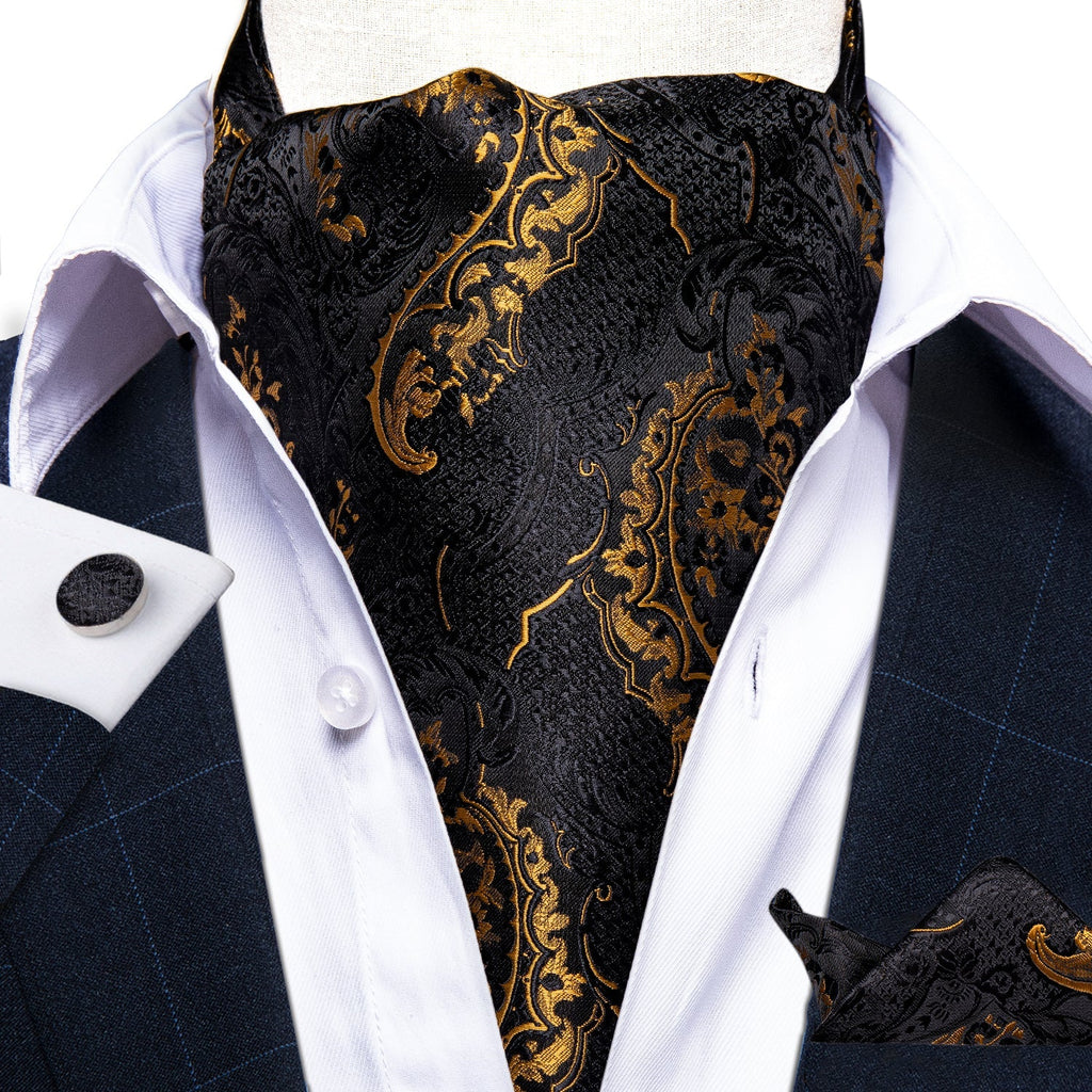 GentCrest Black Paisley Ascot - Image 1