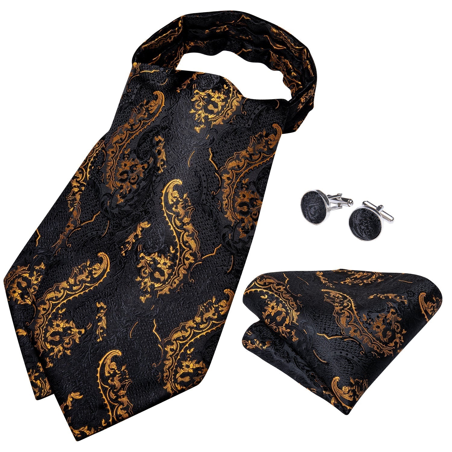 GentCrest Black Paisley Ascot - Image 4