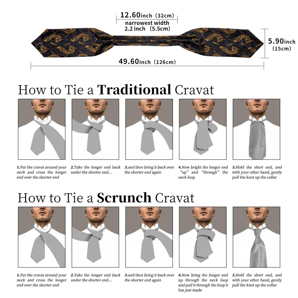 GentCrest Black Paisley Ascot - Image 6