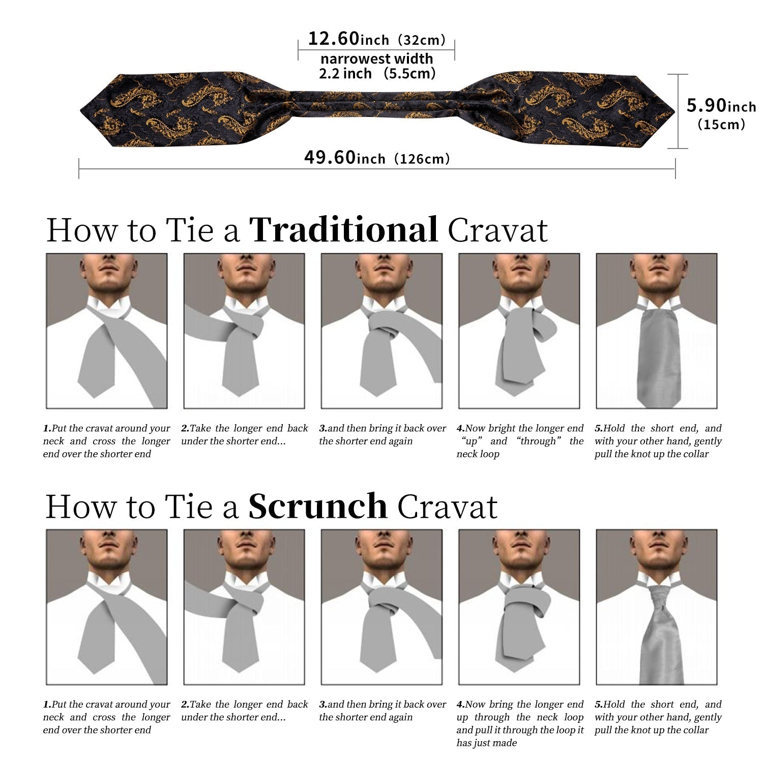 GentCrest Black Paisley Ascot - Image 5