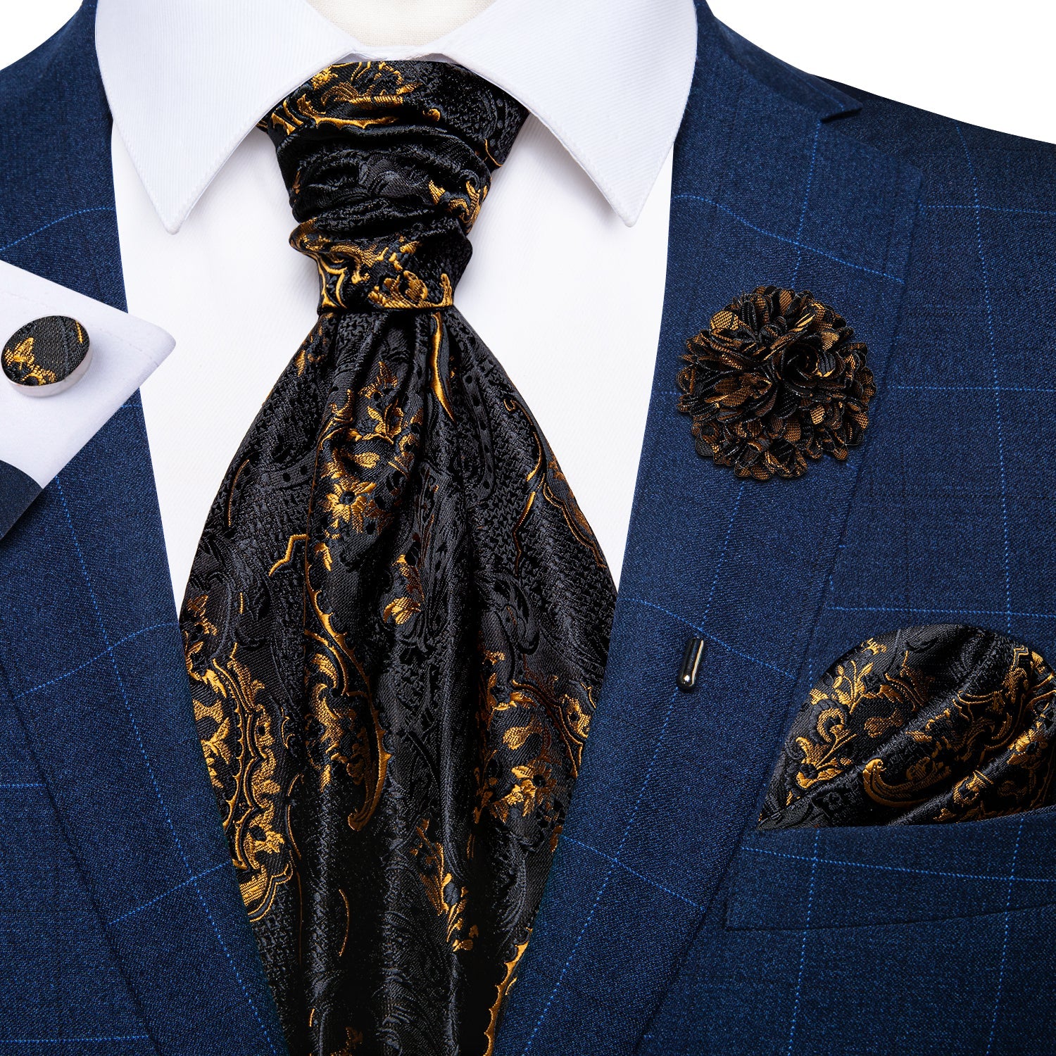 GentCrest Black Paisley Ascot - Image 2