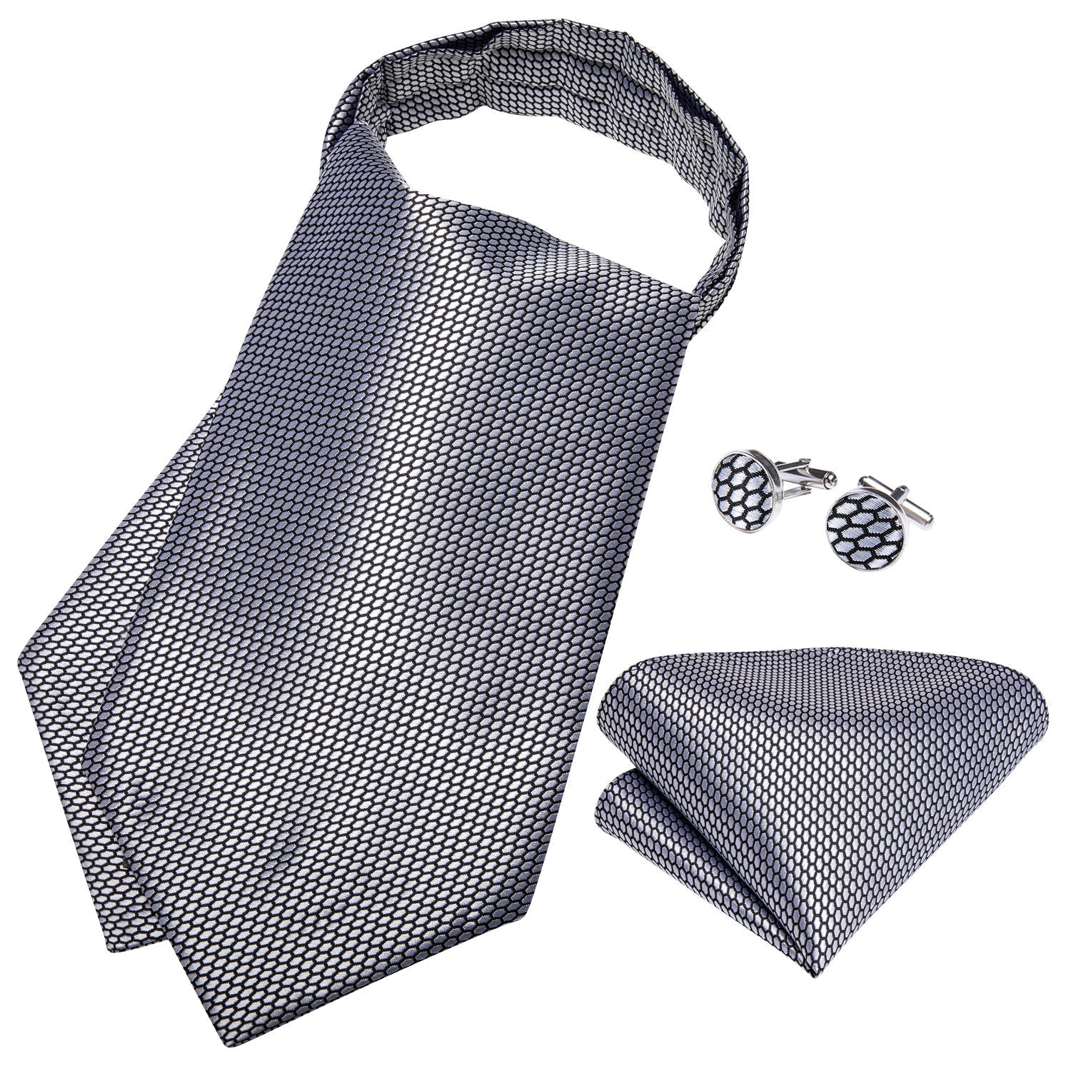 GentCrest Grey Solid Ascot - Image 3