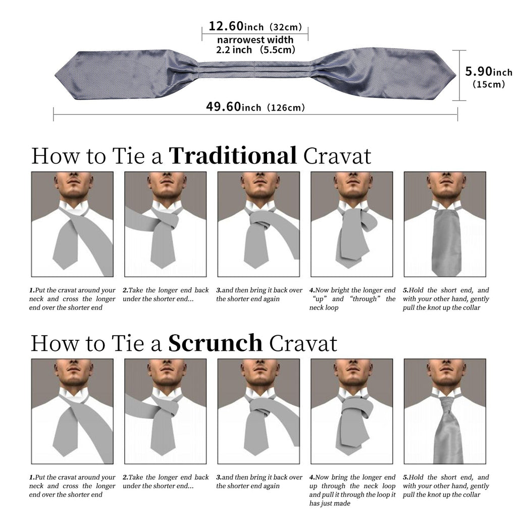 GentCrest Grey Solid Ascot - Image 7