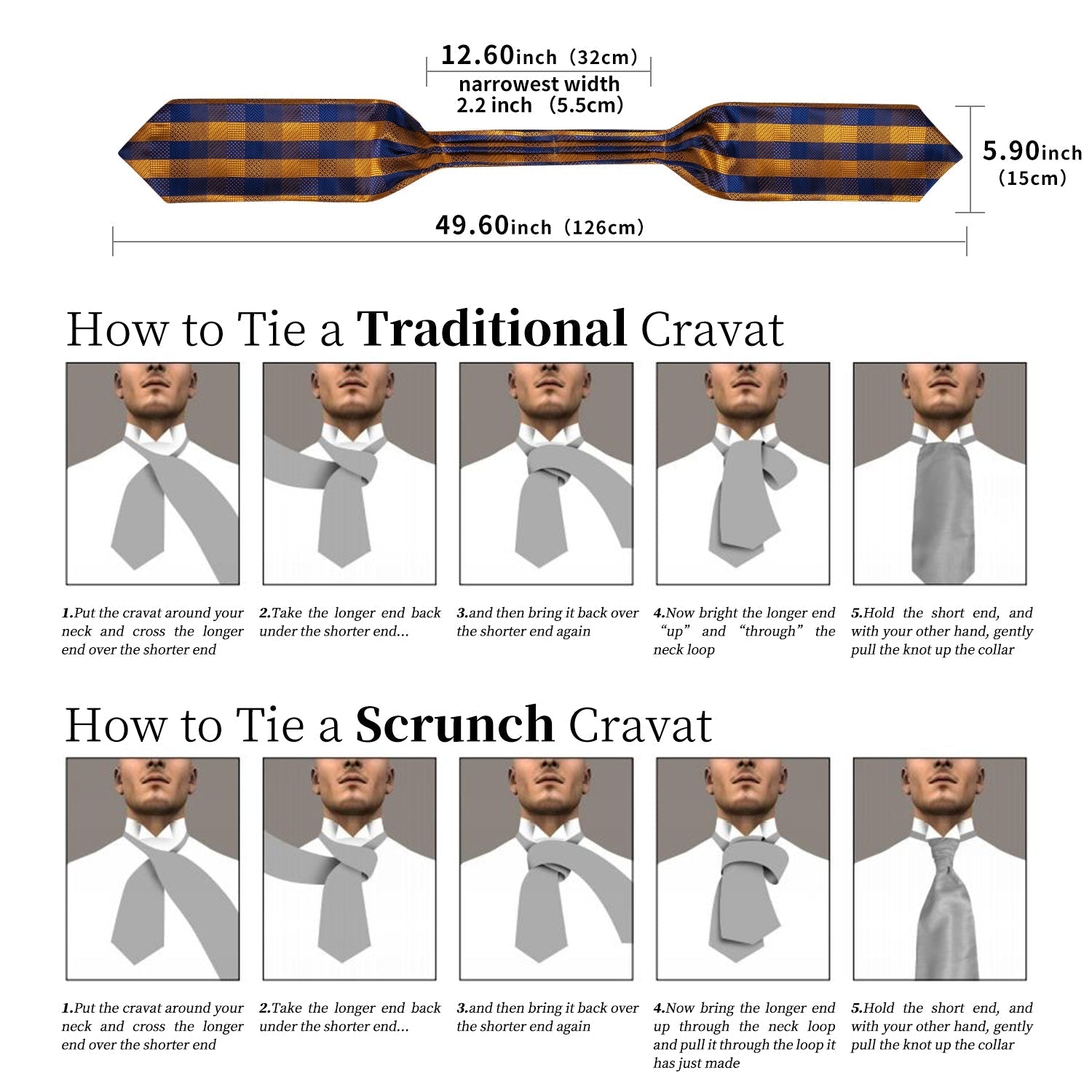 GentCrest Blue Striped Ascot - Image 7