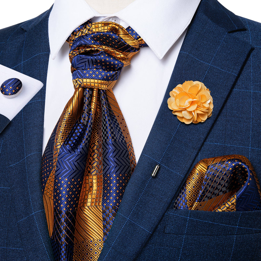 GentCrest Blue Plaid Ascot - Image 3