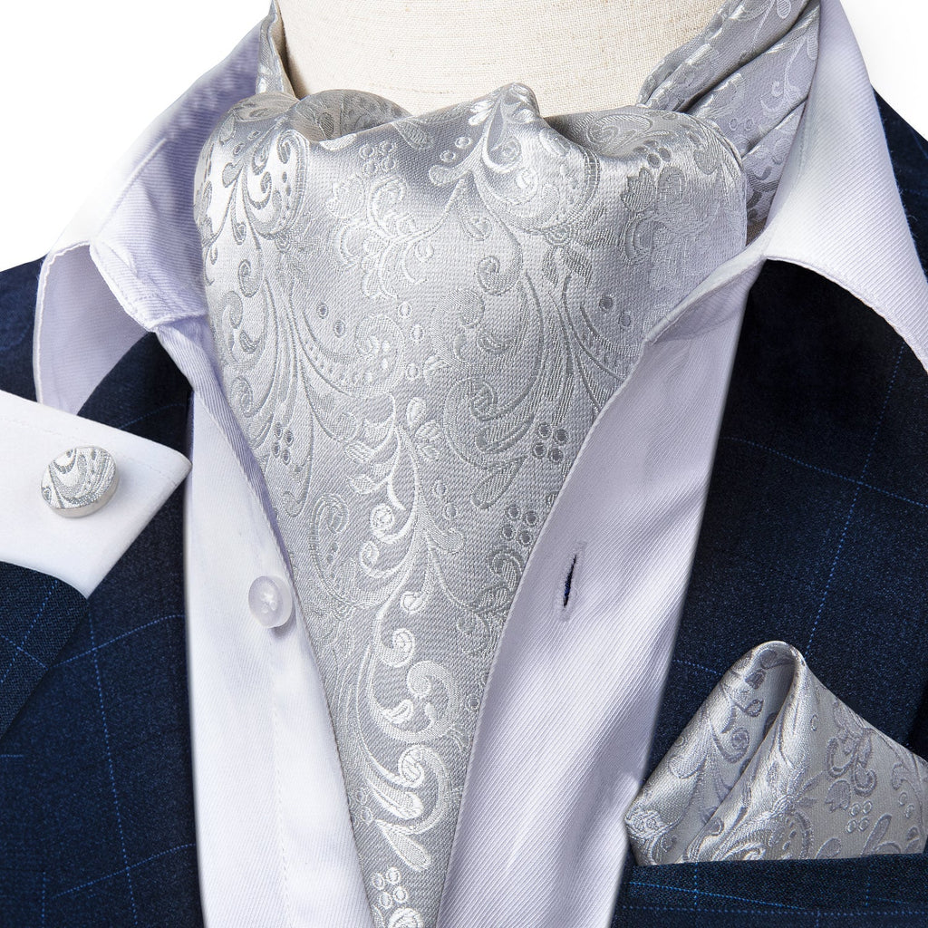 GentCrest Silver Floral Ascot - Image 2