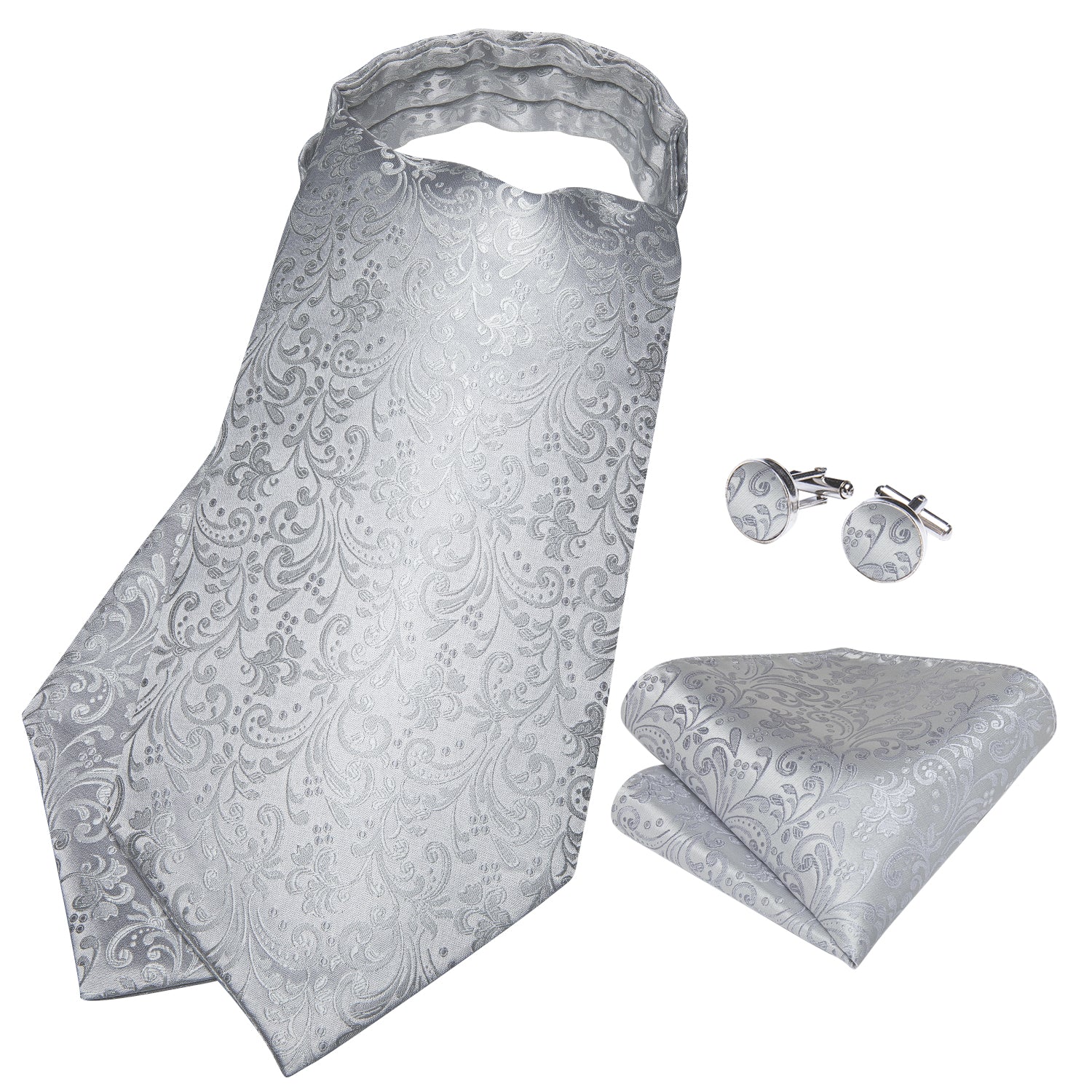 GentCrest Silver Floral Ascot - Image 3