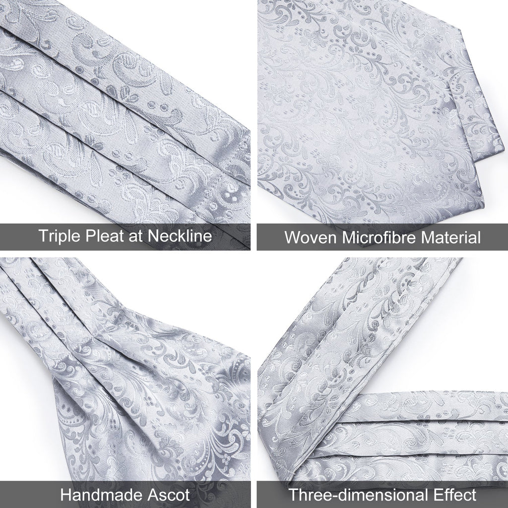 GentCrest Silver Floral Ascot - Image 6