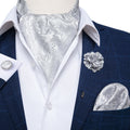 GentCrest Silver Floral Ascot - Image 1