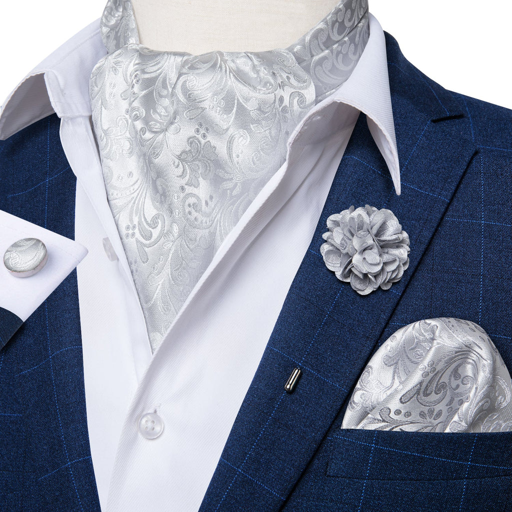 GentCrest Silver Floral Ascot - Image 3