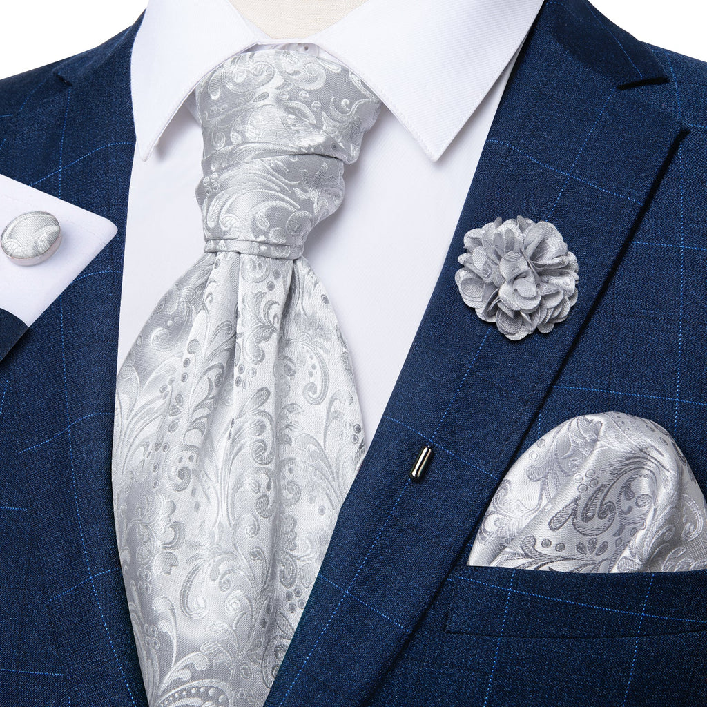 GentCrest Silver Floral Ascot - Image 2
