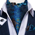 GentCrest Blue Floral Ascot - Image 1