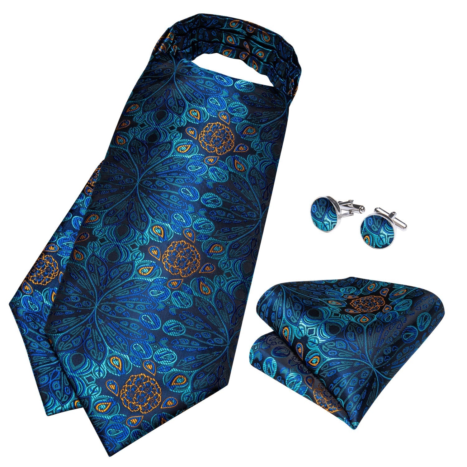 GentCrest Blue Floral Ascot - Image 2