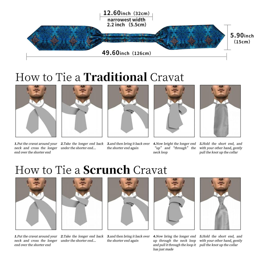 GentCrest Blue Floral Ascot - Image 6