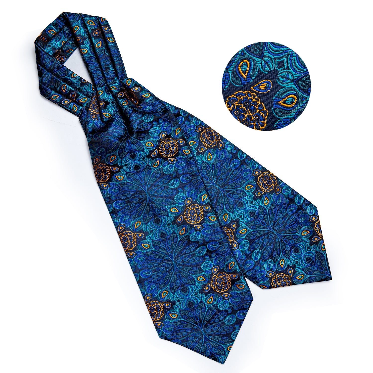 GentCrest Blue Floral Ascot - Image 3