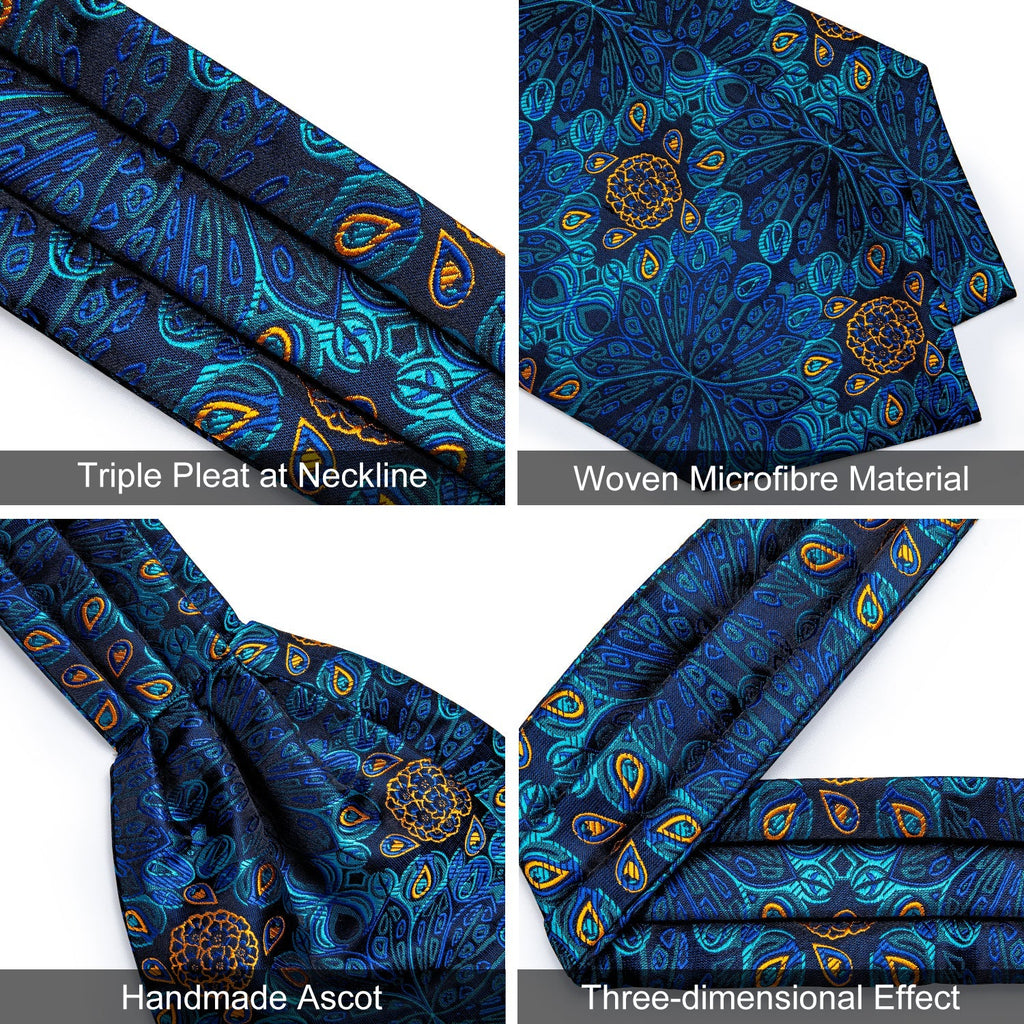 GentCrest Blue Floral Ascot - Image 5