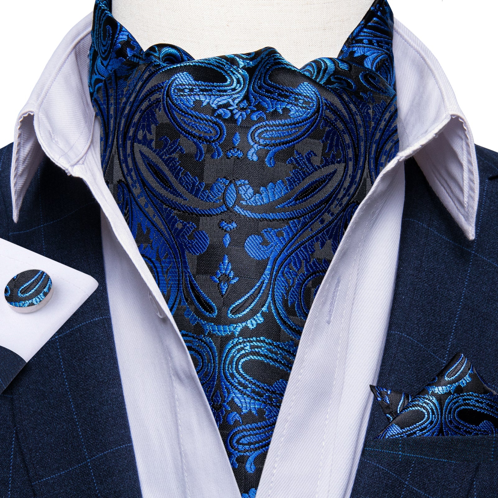 GentCrest Black Paisley Ascot - Image 1