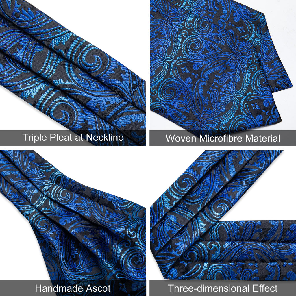 GentCrest Black Paisley Ascot - Image 5