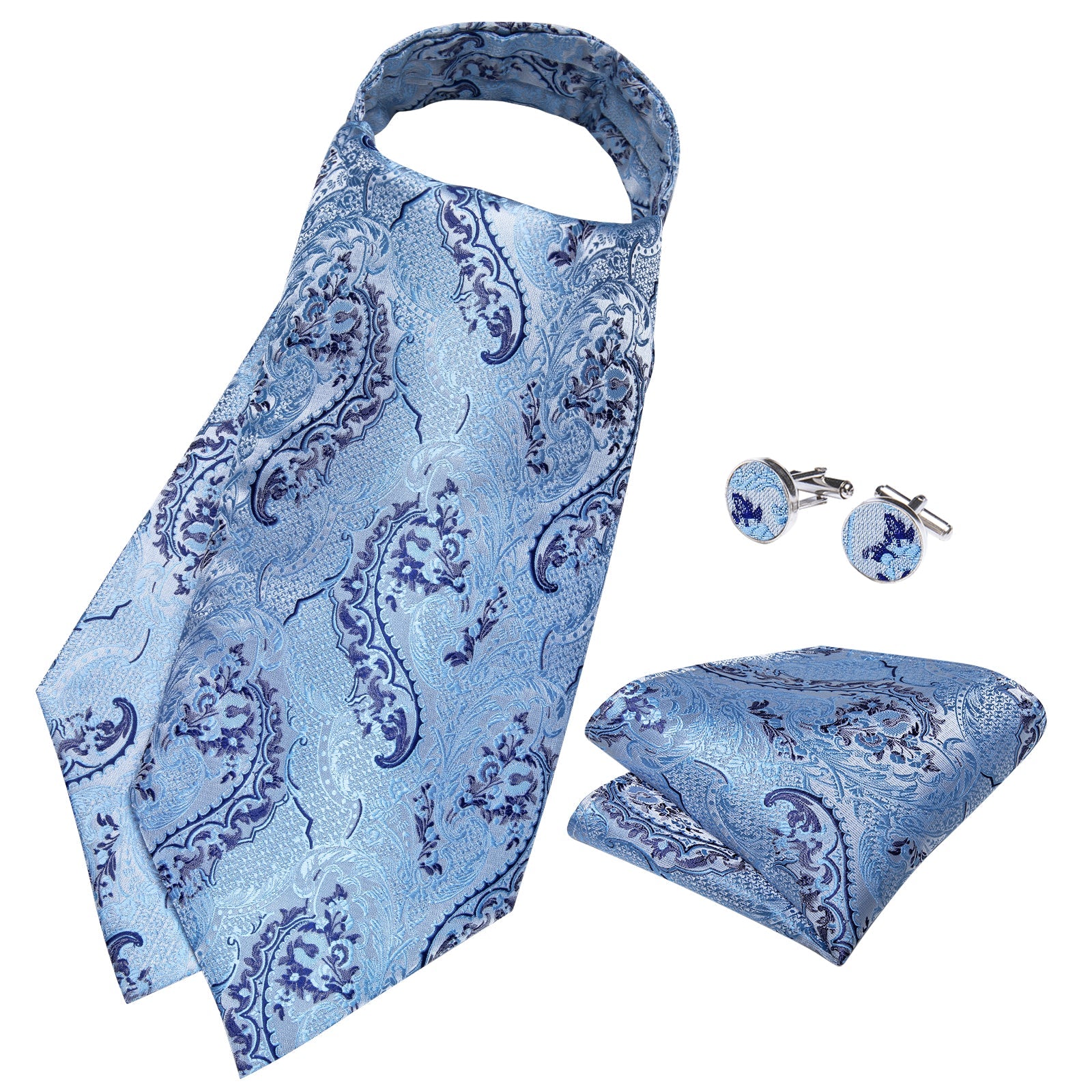 GentCrest Blue Paisley Ascot - Image 3