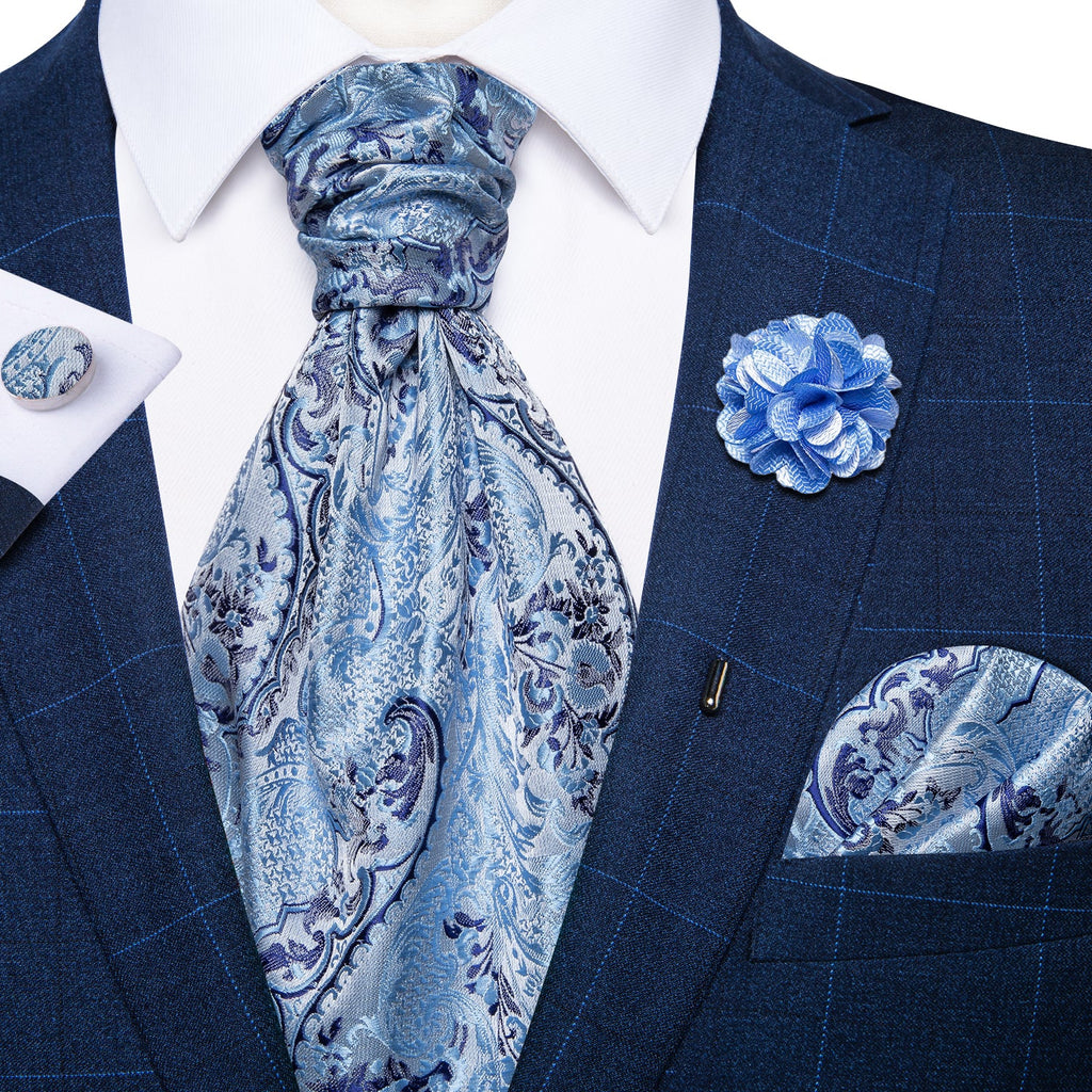 GentCrest Blue Paisley Ascot - Image 1