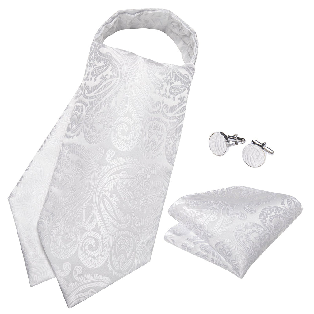 GentCrest White Paisley Ascot - Image 4