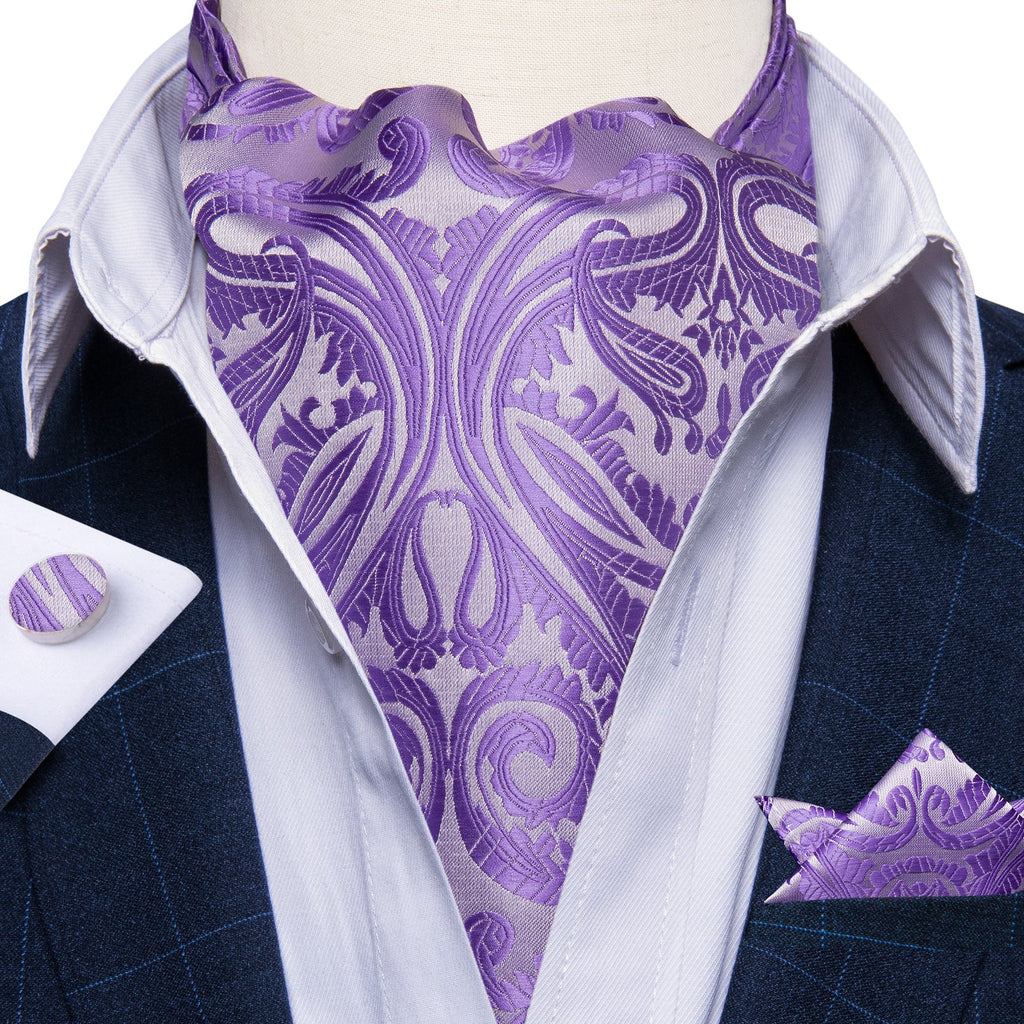 GentCrest Purple Paisley Ascot - Image 1
