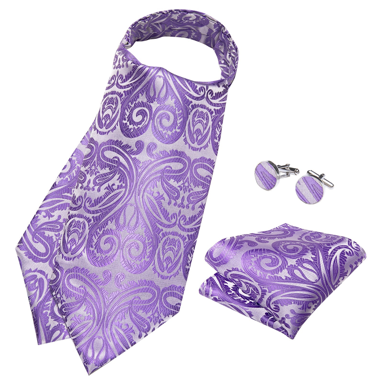 GentCrest Purple Paisley Ascot - Image 3