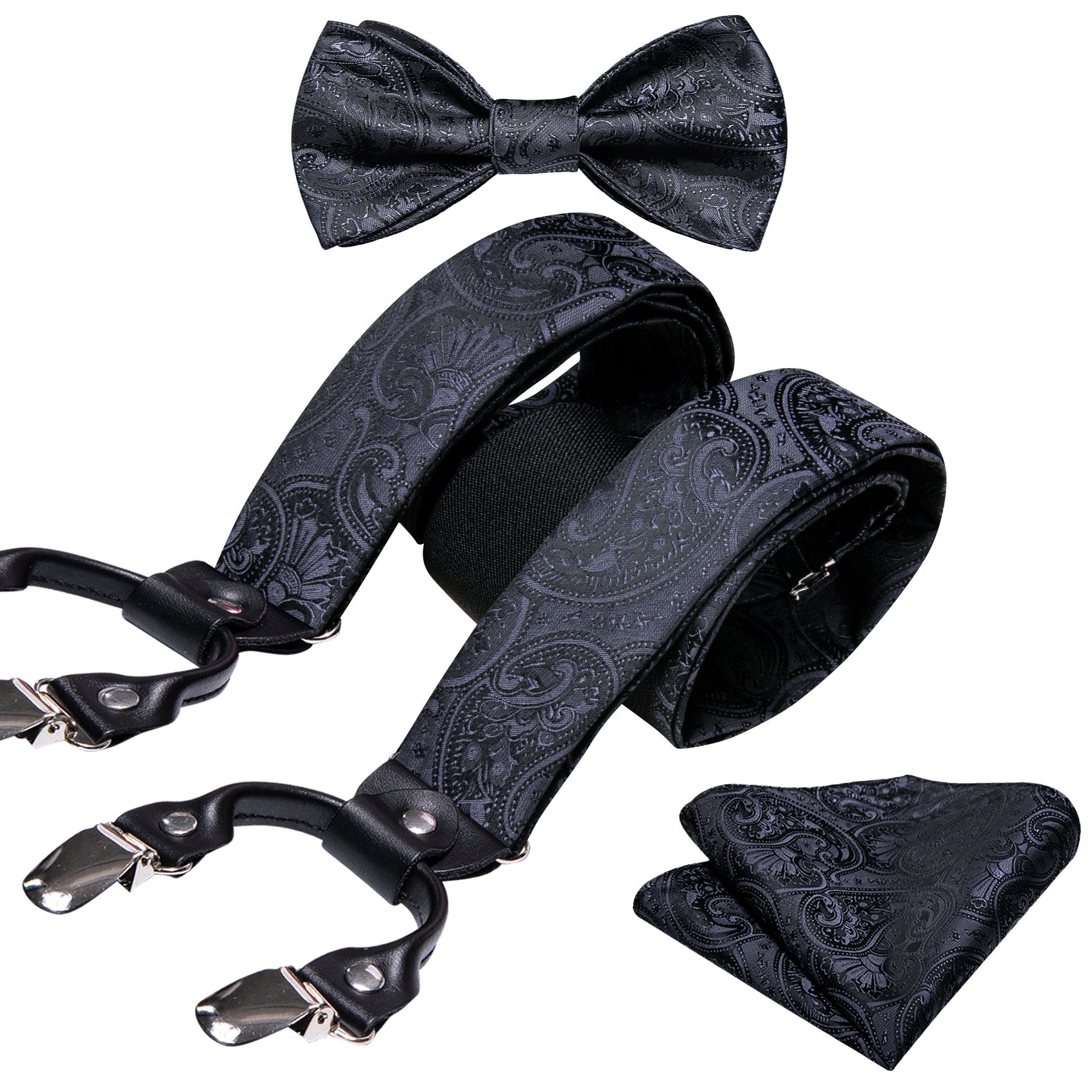GentCrest Black Paisley Suspenders - Image 2