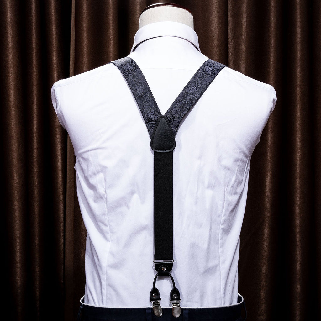 GentCrest Black Paisley Suspenders - Image 4
