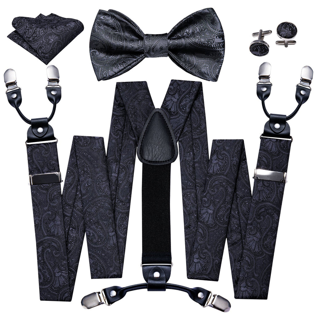 GentCrest Black Paisley Suspenders - Image 1
