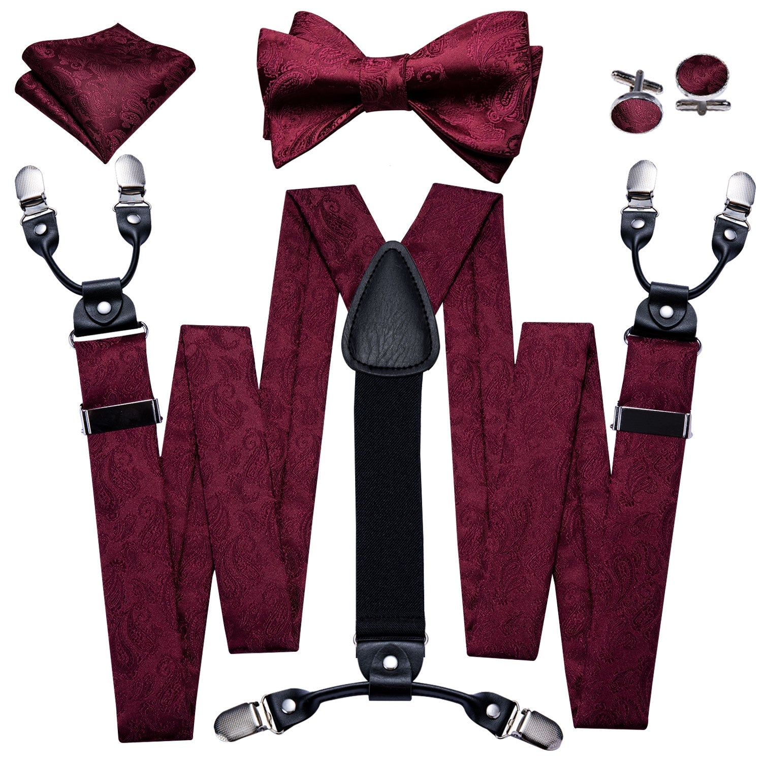 GentCrest Red Paisley Suspenders - Image 1