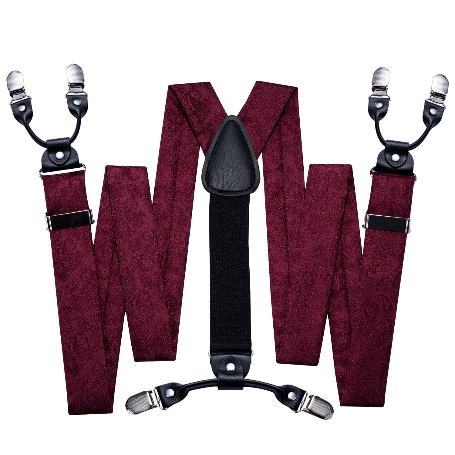 GentCrest Red Paisley Suspenders - Image 3