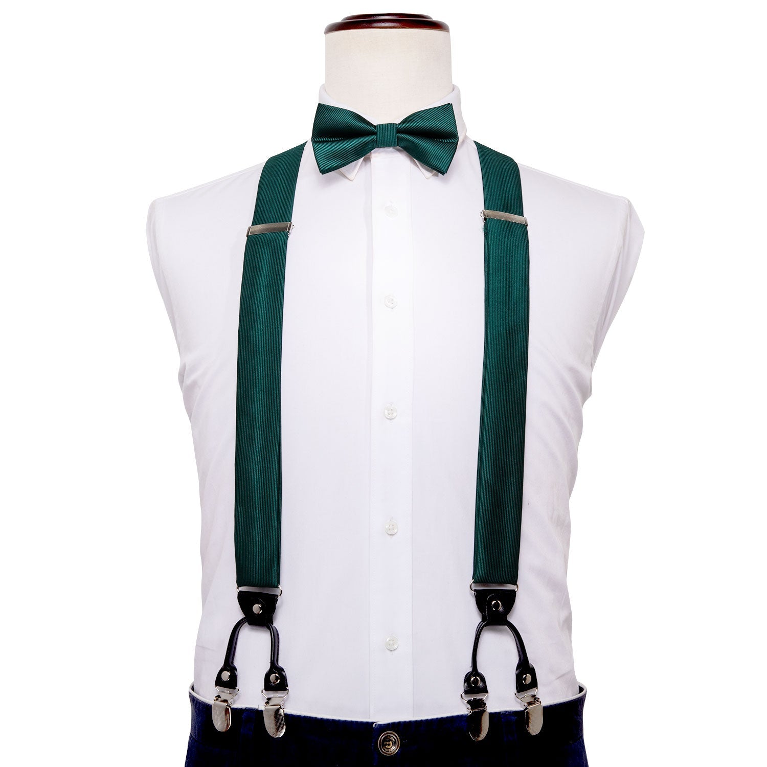 GentCrest Green Striped Suspenders - Image 3